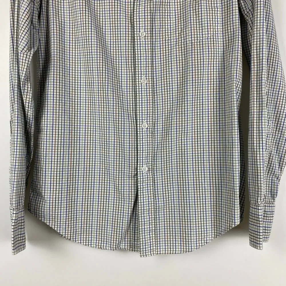 J Crew Mercantile Flex Slim Button Down Plaid Multicolor Shirt Mens Size Small